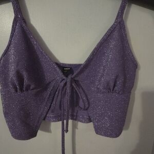 SHEIN Shimmering Lavender Top